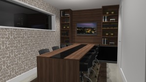 Sala de reuniões com móveis planejados