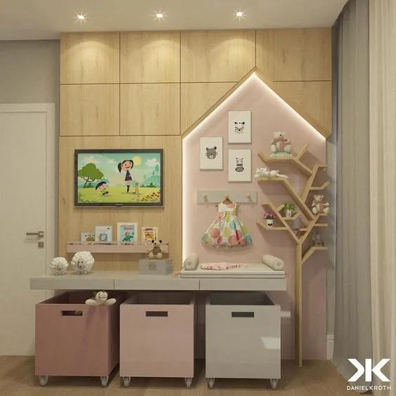 Decoração e organização em um quarto infantil planejado